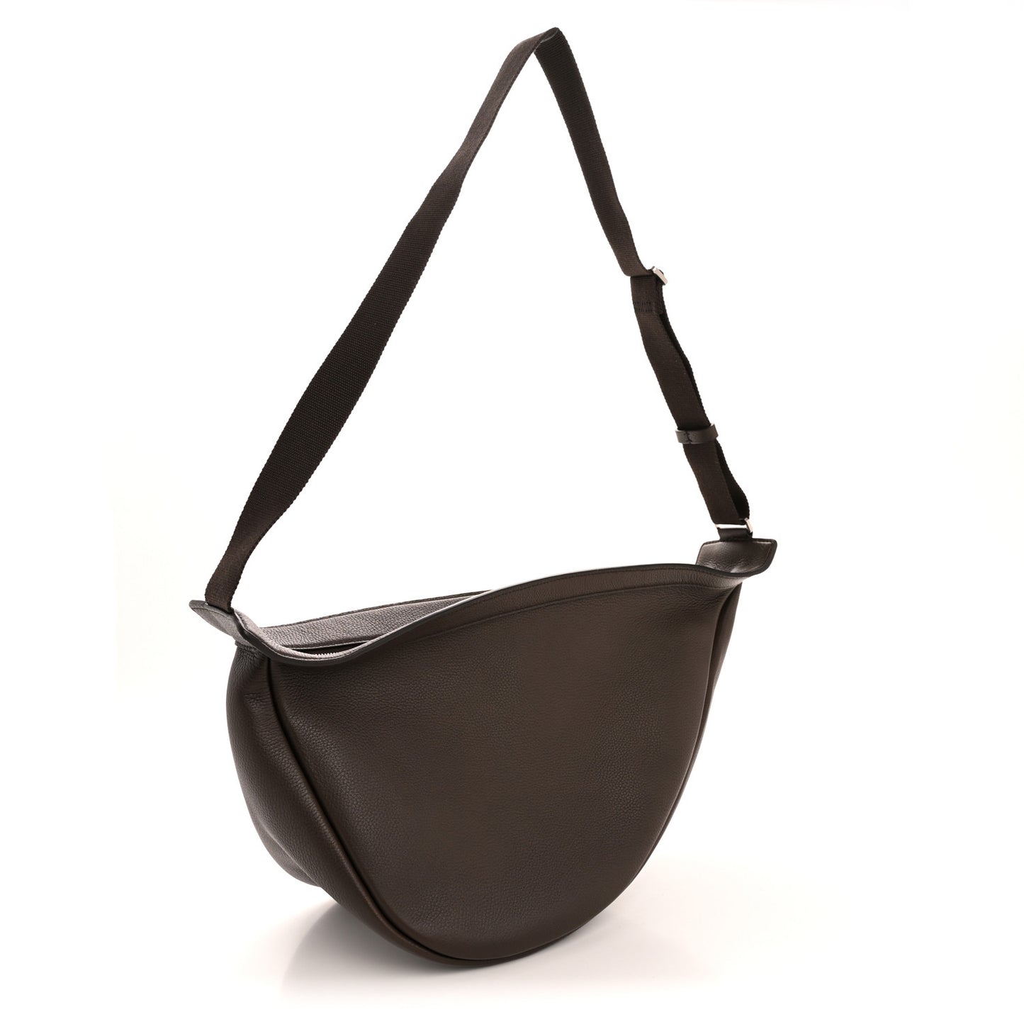 Grained Calfskin Large Slouchy Banana Bag Brunette
