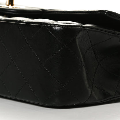 Chanel Lambskin Quilted Medium Double Flap Black 9 of 16