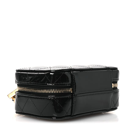 Chanel Patent Quilted Top Handle Mini Vanity Case Black 7 of 19