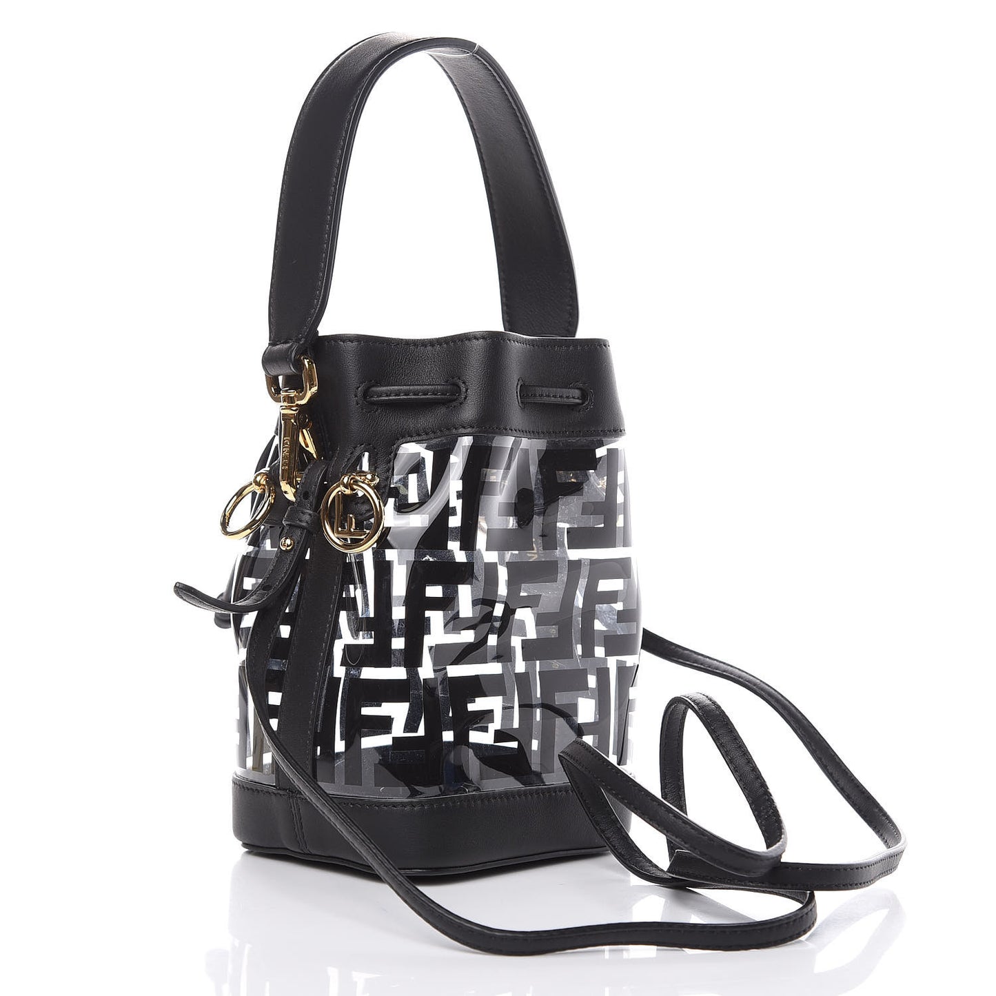 TPU FF Vitello Grace F is Fendi Mini Mon Tresor Bucket Bag Black