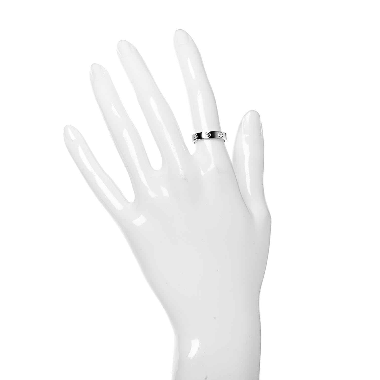 Cartier 18K White Gold 3.5mm LOVE Wedding Band Ring 50 5.25 2 of 4