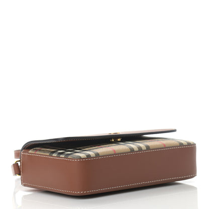Burberry Calfskin Vintage Check New Hampshire Bag Archive Beige Tan 4 of 10