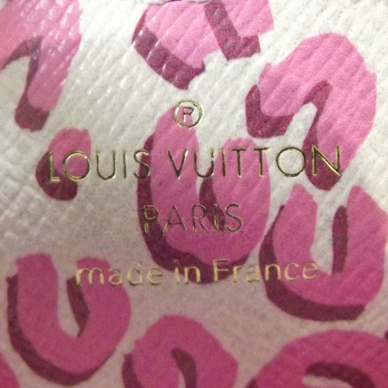 Monogram Leopard Coeur Heart Coin Purse Blanc Corail