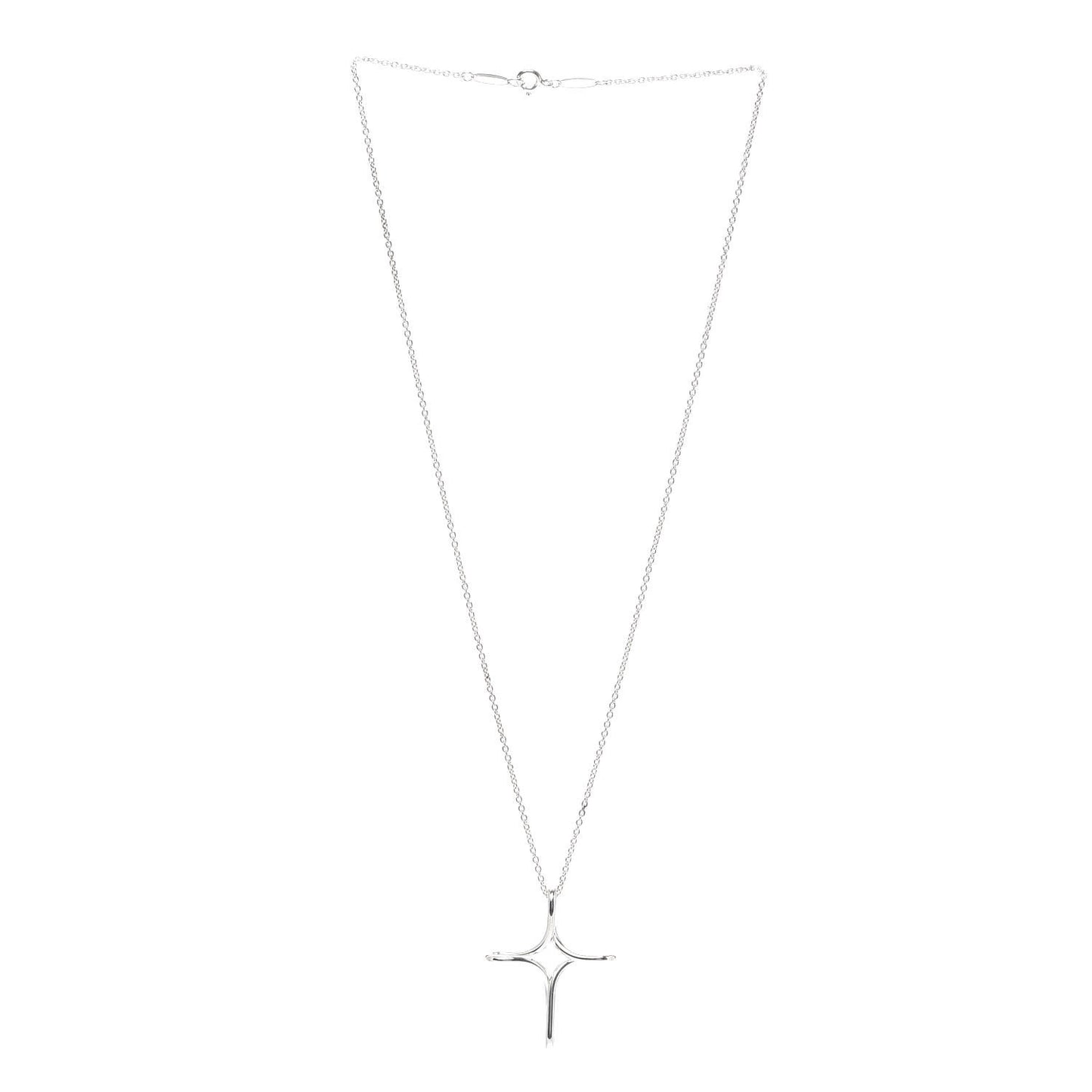 Sterling Silver Elsa Peretti Infinity Cross Pendant Necklace
