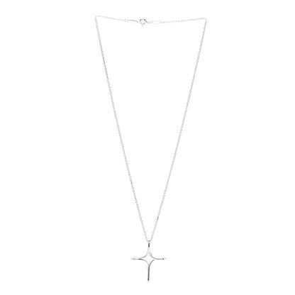 Tiffany Sterling Silver Elsa Peretti Infinity Cross Pendant Necklace 3 of 5