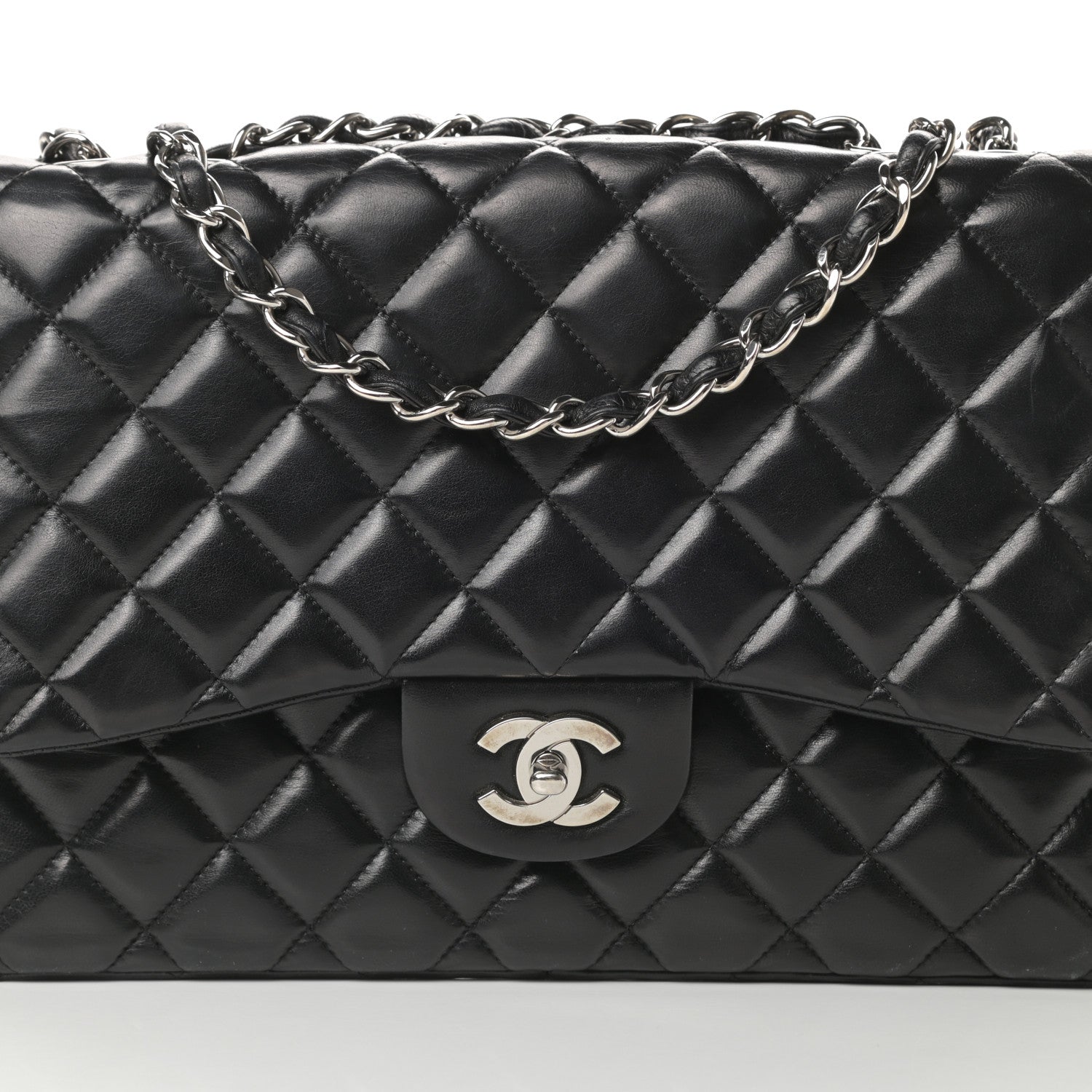 Chanel Lambskin Quilted Jumbo Single Flap Black 8 of 19