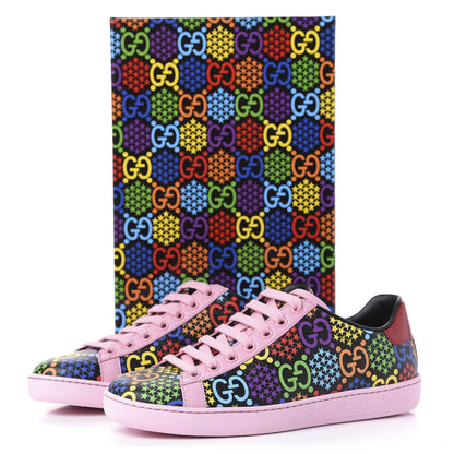 Gucci GG Supreme Monogram Psychedelic Womens Ace Sneakers 36 Black Multicolor Sugar Pink 11 of 11
