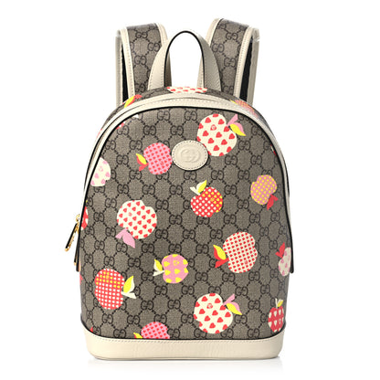 Gucci GG Supreme Monogram Les Pommes Small Retro Interlocking G Dome Backpack Beige Multicolor Mystic White 1 of 9