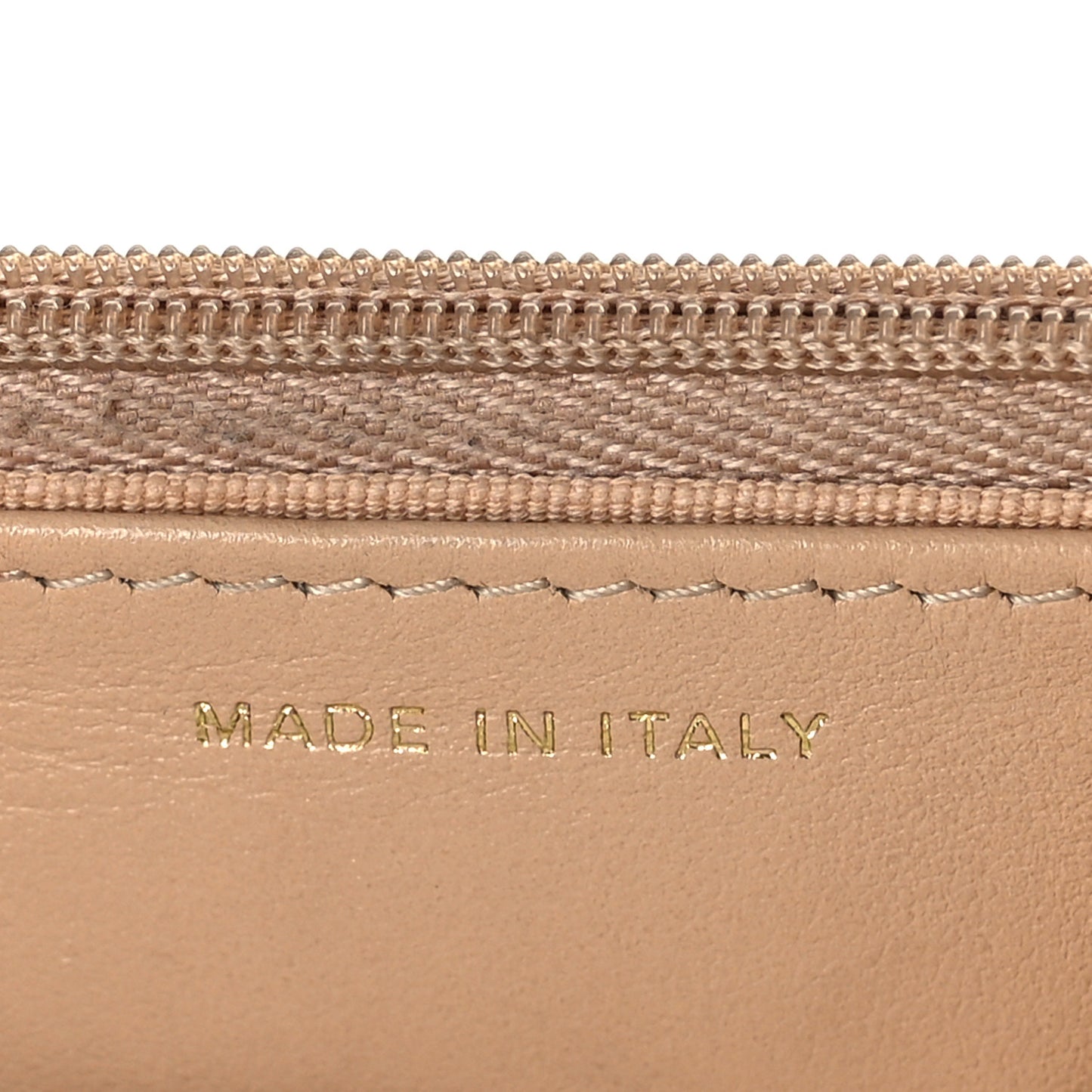 Caviar Quilted Wallet On Chain WOC Beige