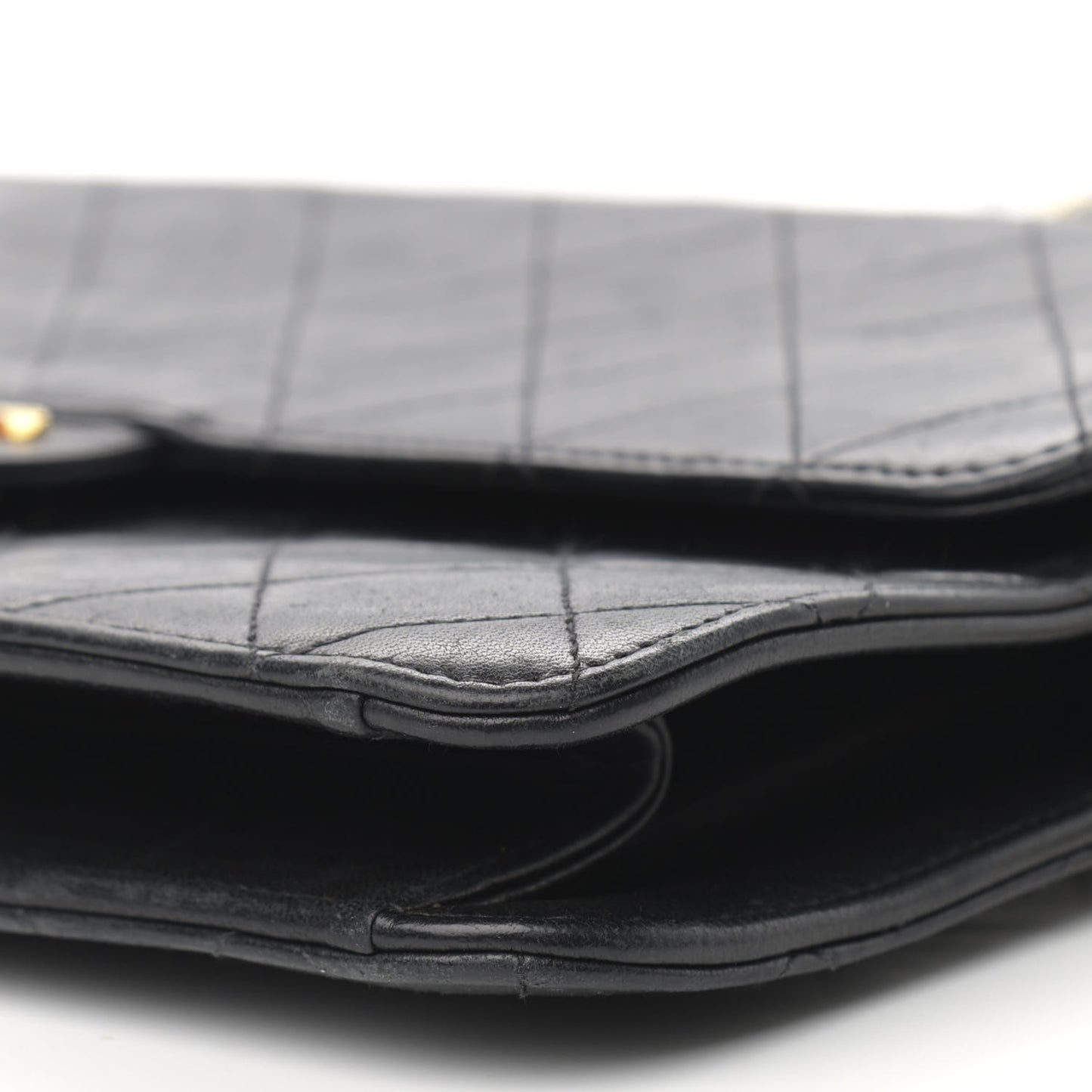 Lambskin Quilted Medium Single Flap Black