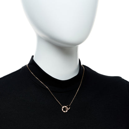 Cartier 18K Pink Gold Diamond Interlocking LOVE Paved Necklace 2 of 5