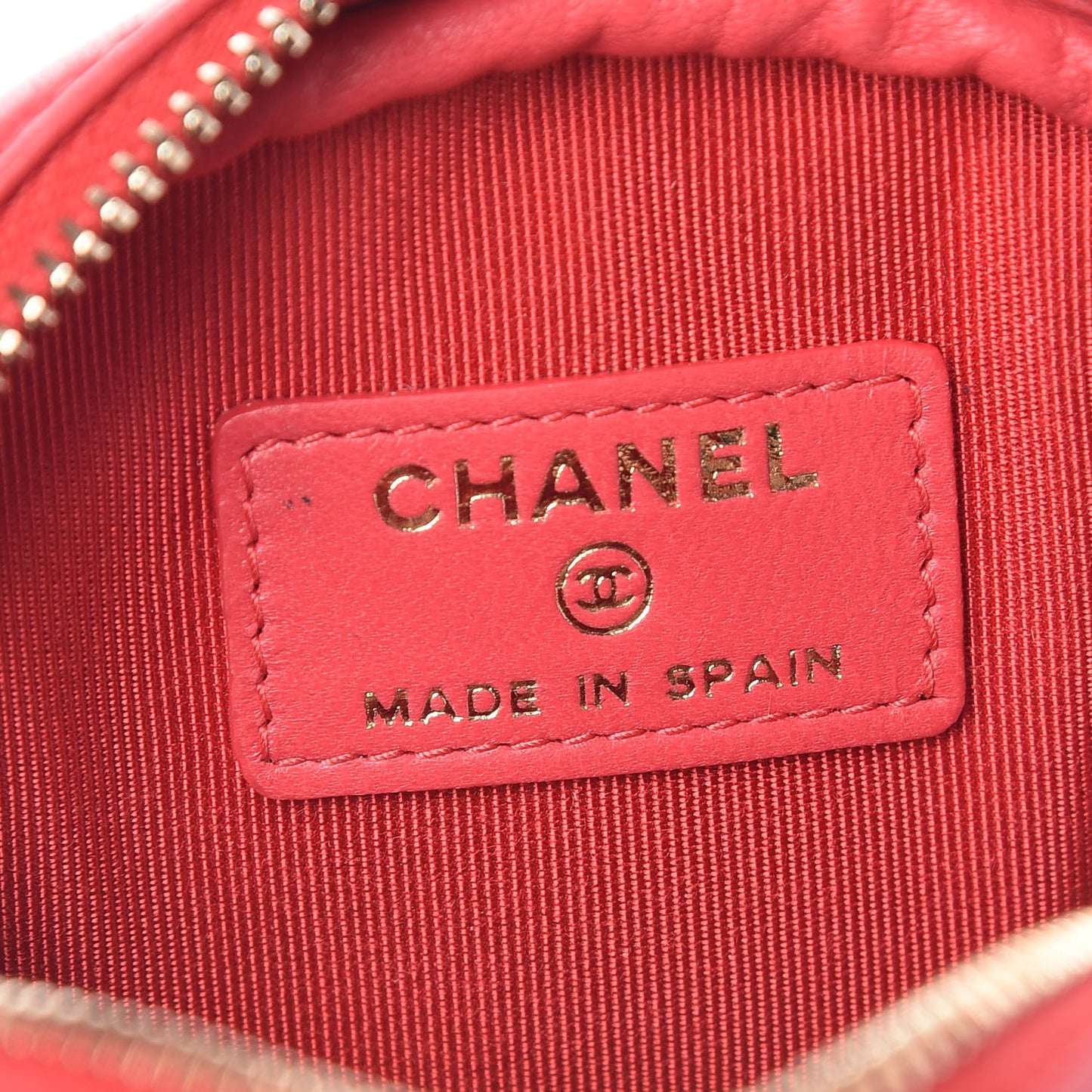 Lambskin Quilted Zip Around Classic Coin Purse Coral