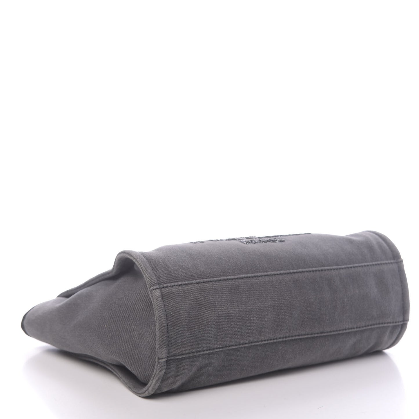 Canvas Sequin Small Deauville Tote Charcoal