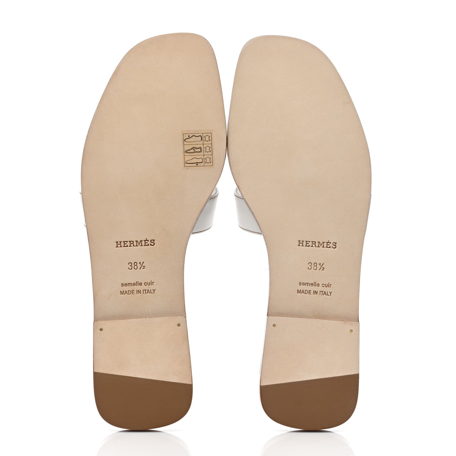 Hermes Box Calfskin Oran Sandals 38.5 White 5 of 8