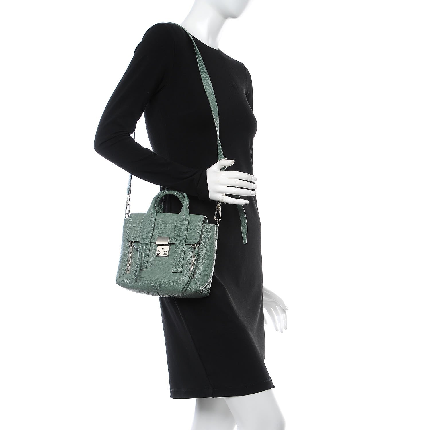 3.1 Phillip Lim 3.1 Textured Calfskin Mini Pashli Satchel Agave 2 of 8