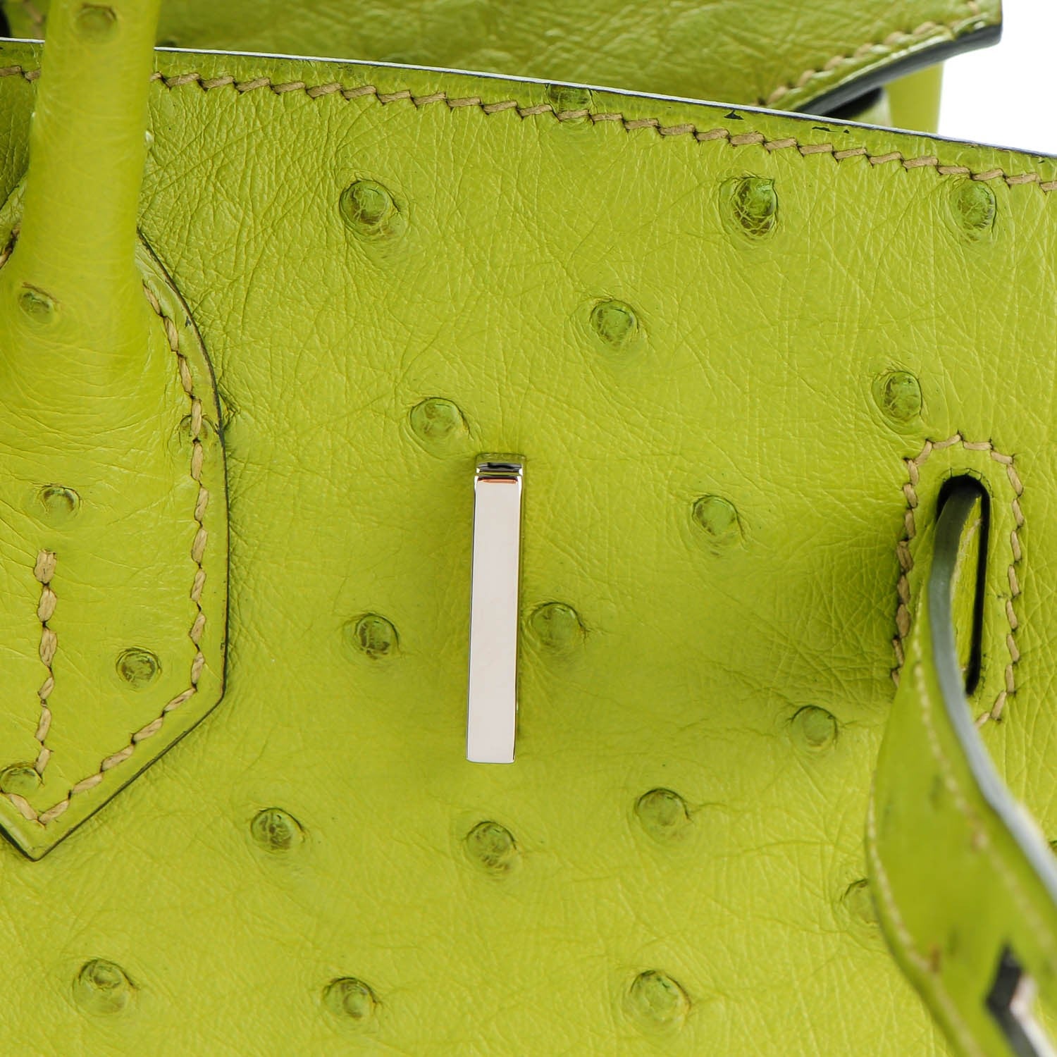 Hermes Ostrich Birkin 30 Vert Anis 14 of 25