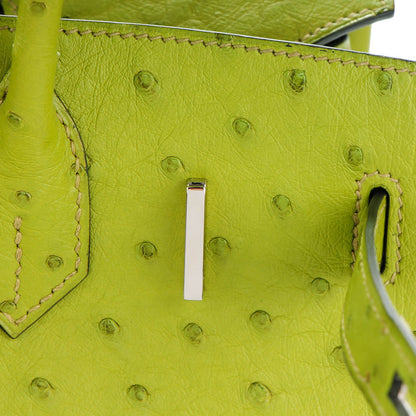 Hermes Ostrich Birkin 30 Vert Anis 14 of 25