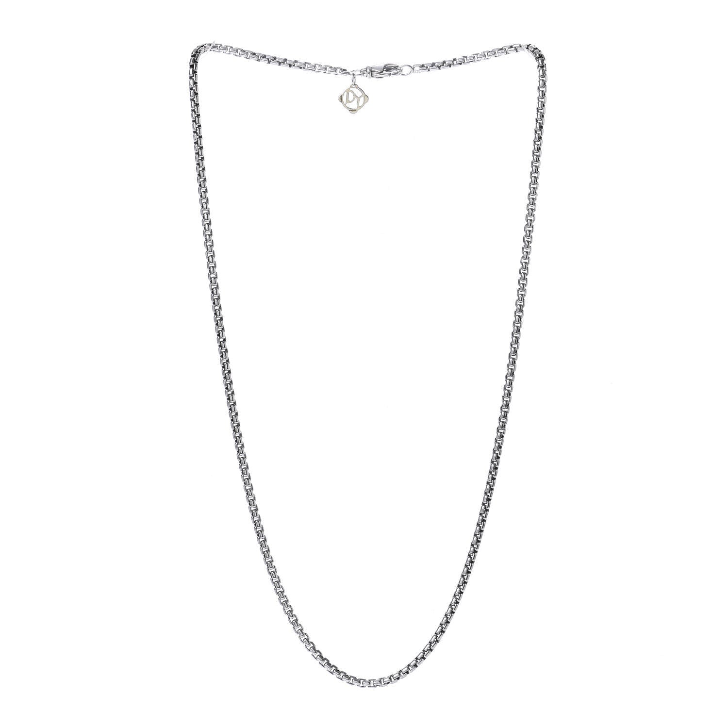 David Yurman Sterling Silver 14K Yellow Gold 2.7mm Small Box Chain Necklace 18" 3 of 4