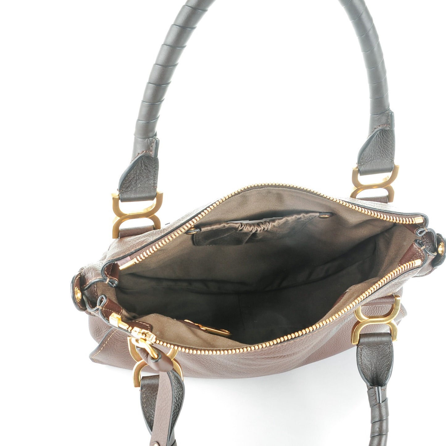 Calfskin Medium Marcie Satchel Coffee Shot