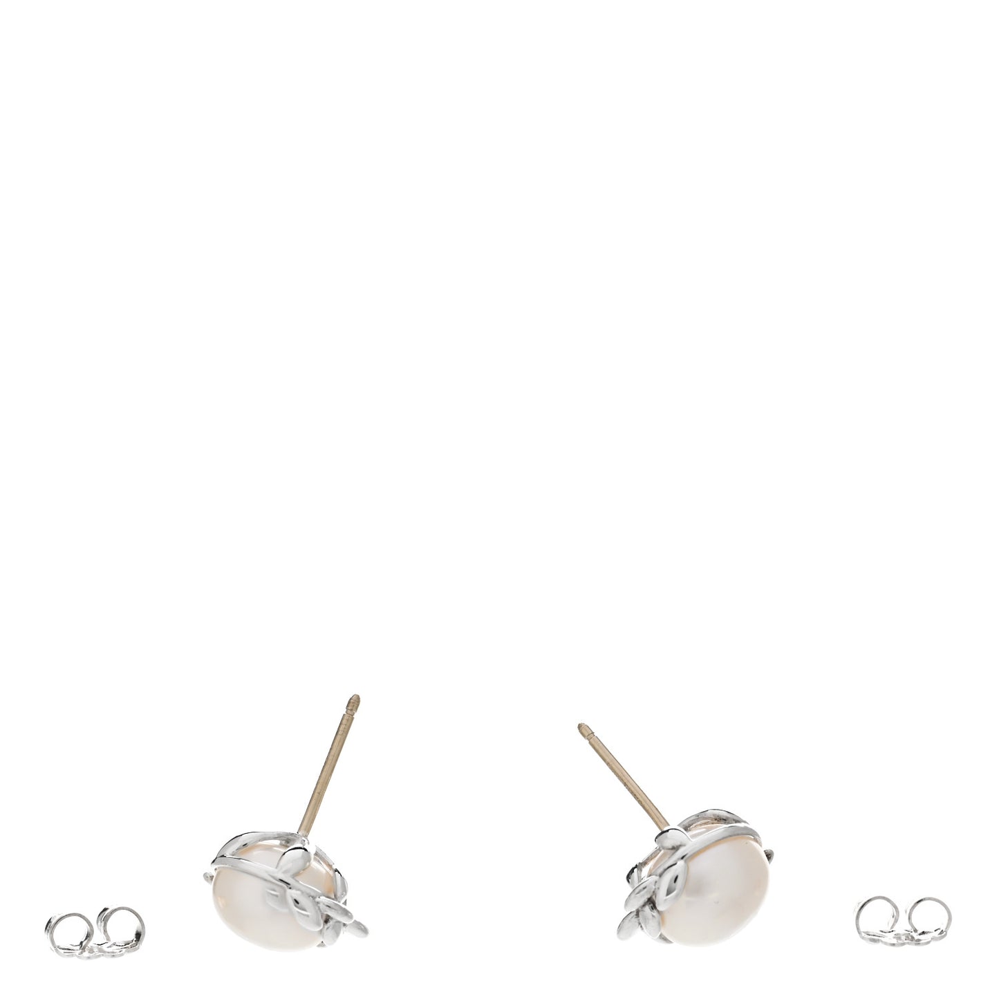 Sterling Silver Pearl Paloma Picasso Olive Leaf Earrings