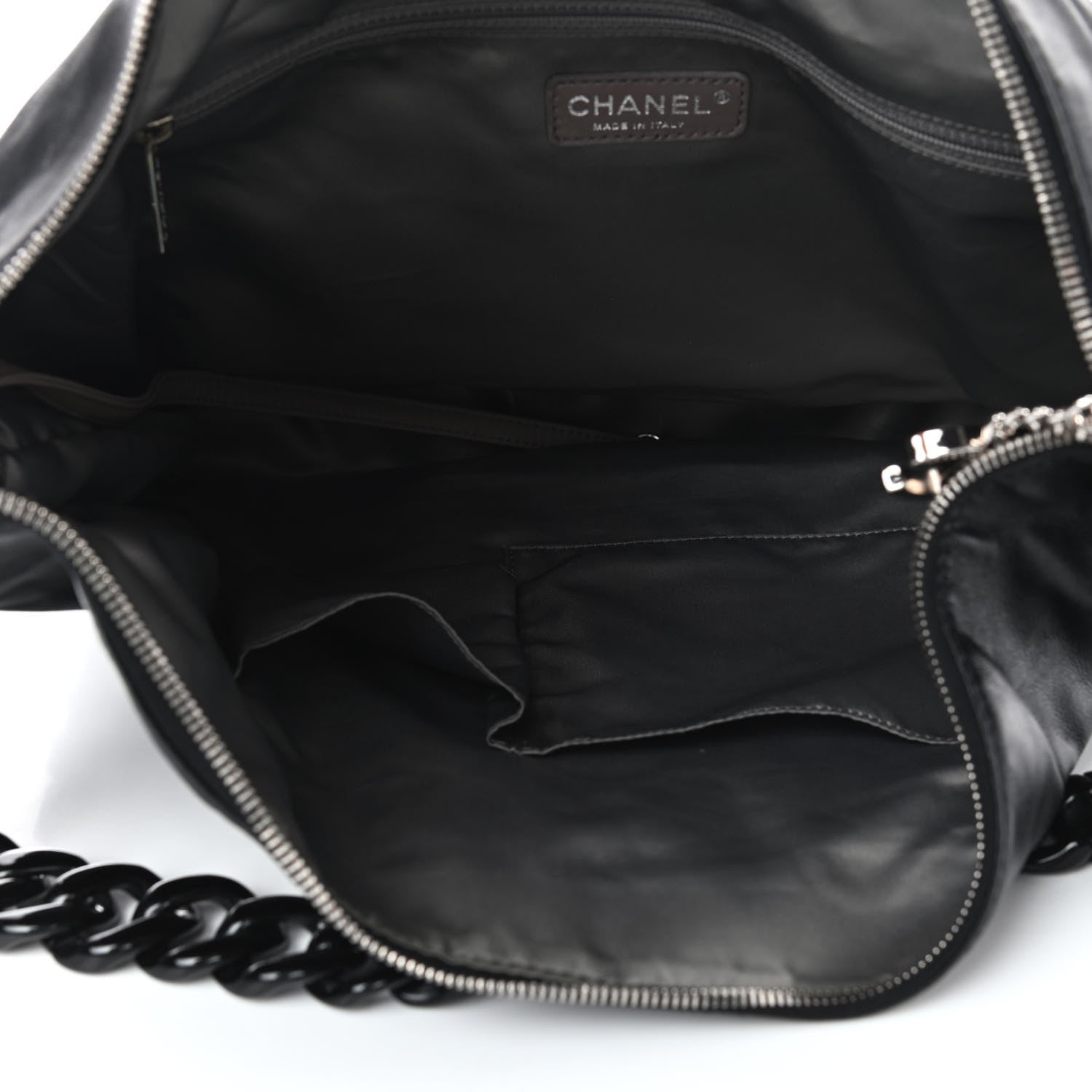 Chanel Calfskin Modern Chain Rhodoid Hobo Black 4 of 9