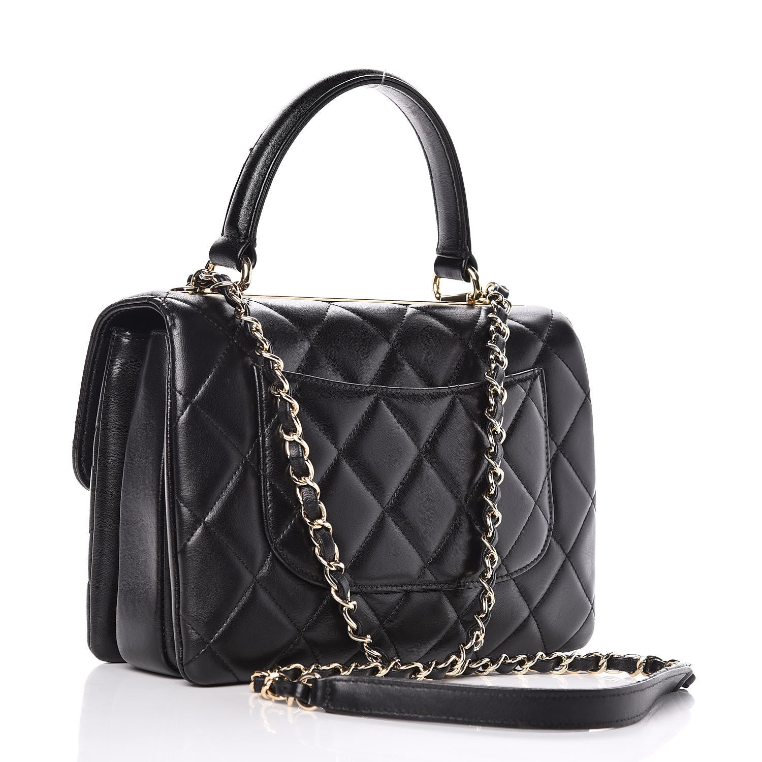 Chanel Lambskin Quilted Small Trendy CC Dual Handle Flap Bag Black 3 of 13