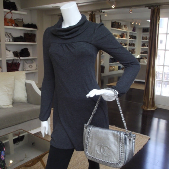 Luxe Ligne Flap Bag Silver