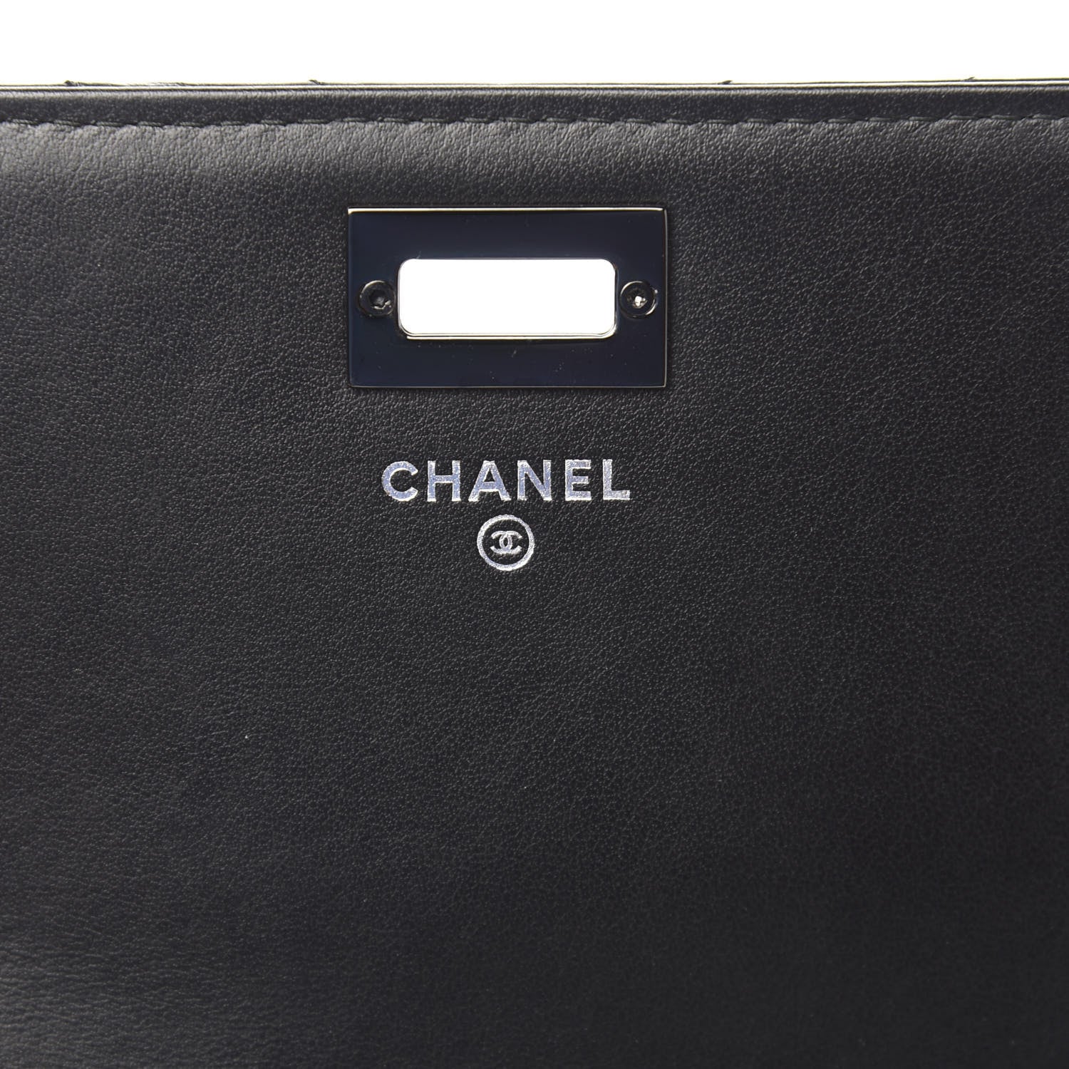 Chanel Aged Calfskin Chevron Quilted Reissue 2.55 Square Wallet On Chain WOC So Black 5 of 11
