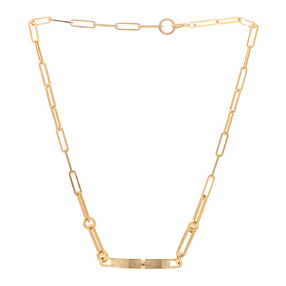 Hermes 18K Yellow Gold Diamond Kelly Chaine Choker Necklace 3 of 5