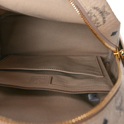 MCM Visetos Small Stark Rabbit Backpack Beige 5 of 9
