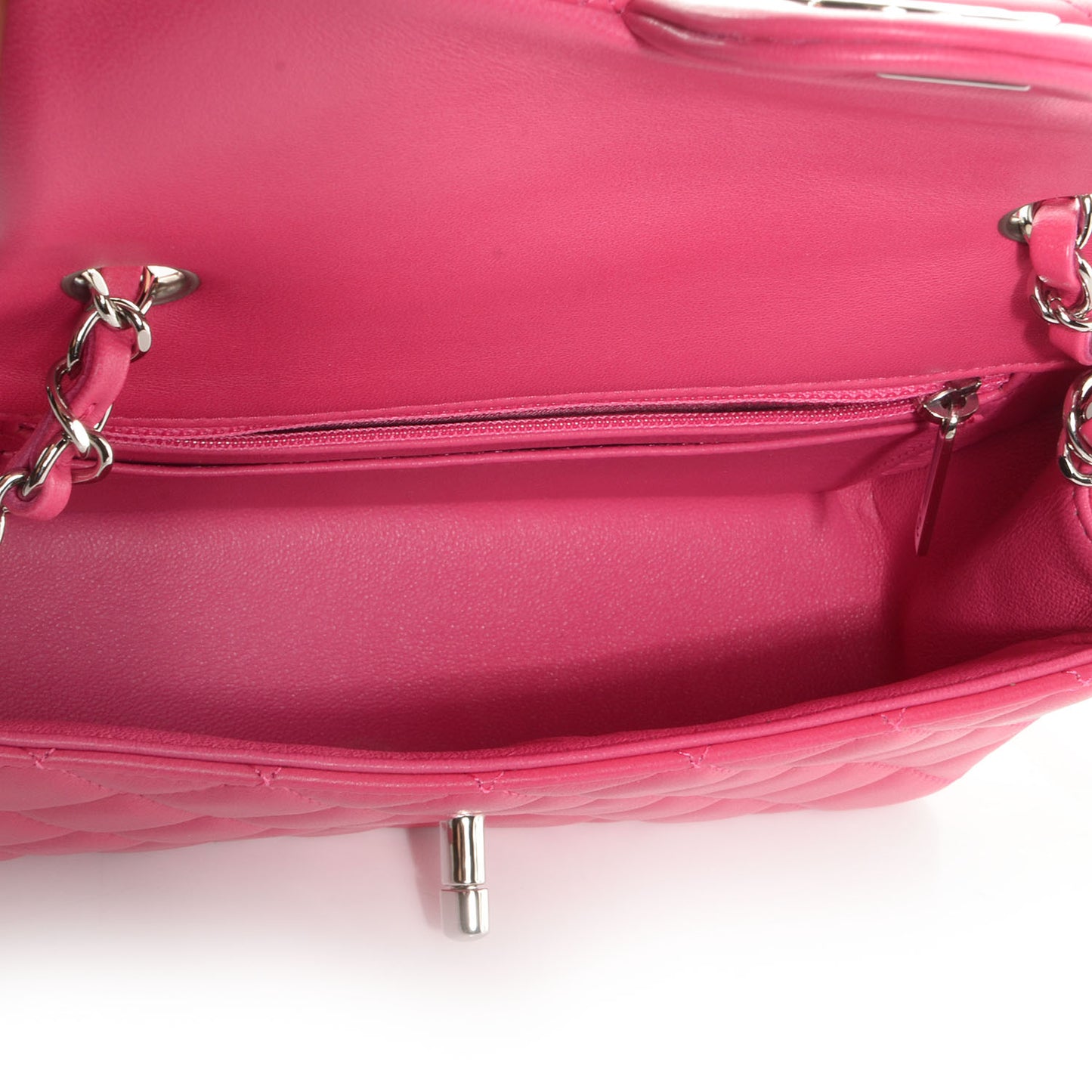 Lambskin Quilted Mini Flap Dark Pink