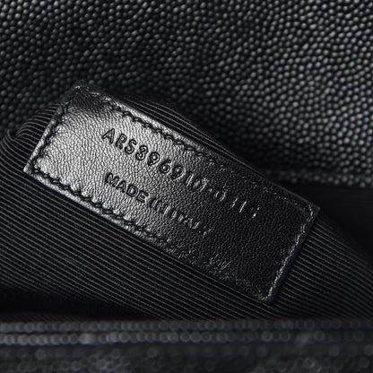 Saint Laurent Grain De Poudre Matelasse Chevron Large Monogram Satchel Black 7 of 8