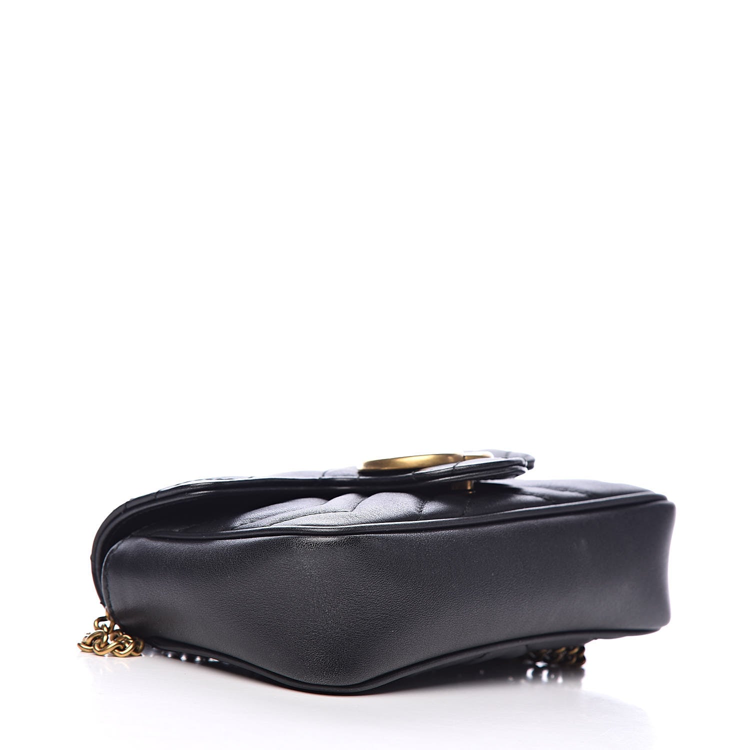 Gucci Calfskin Matelasse Super Mini GG Marmont Shoulder Bag Black 4 of 11