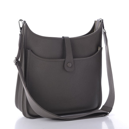 Hermes Taurillon Clemence Evelyne III GM Etain 3 of 9