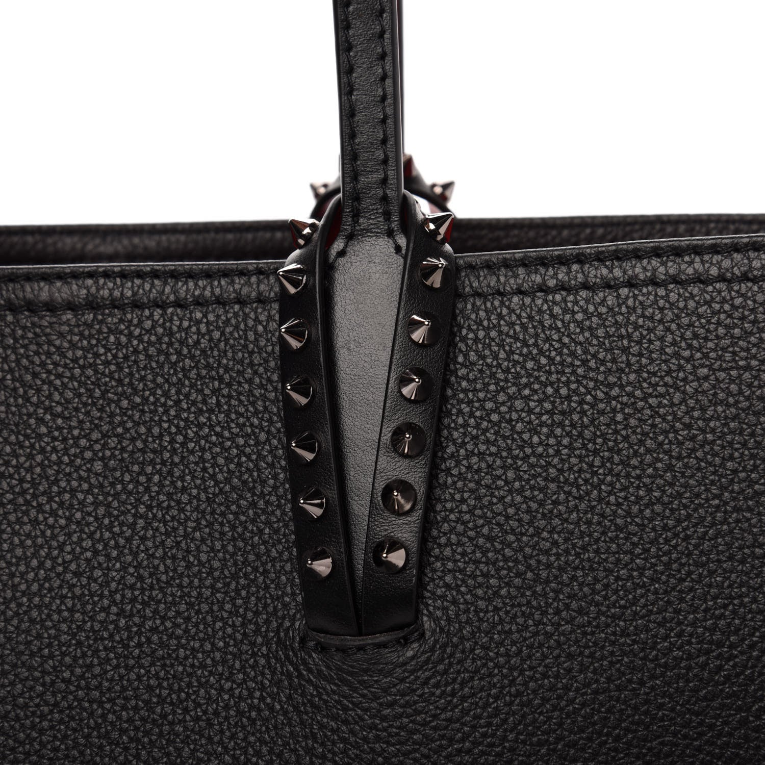 Christian Louboutin Calfskin Spikes Small East West Cabata Tote Black 12 of 12