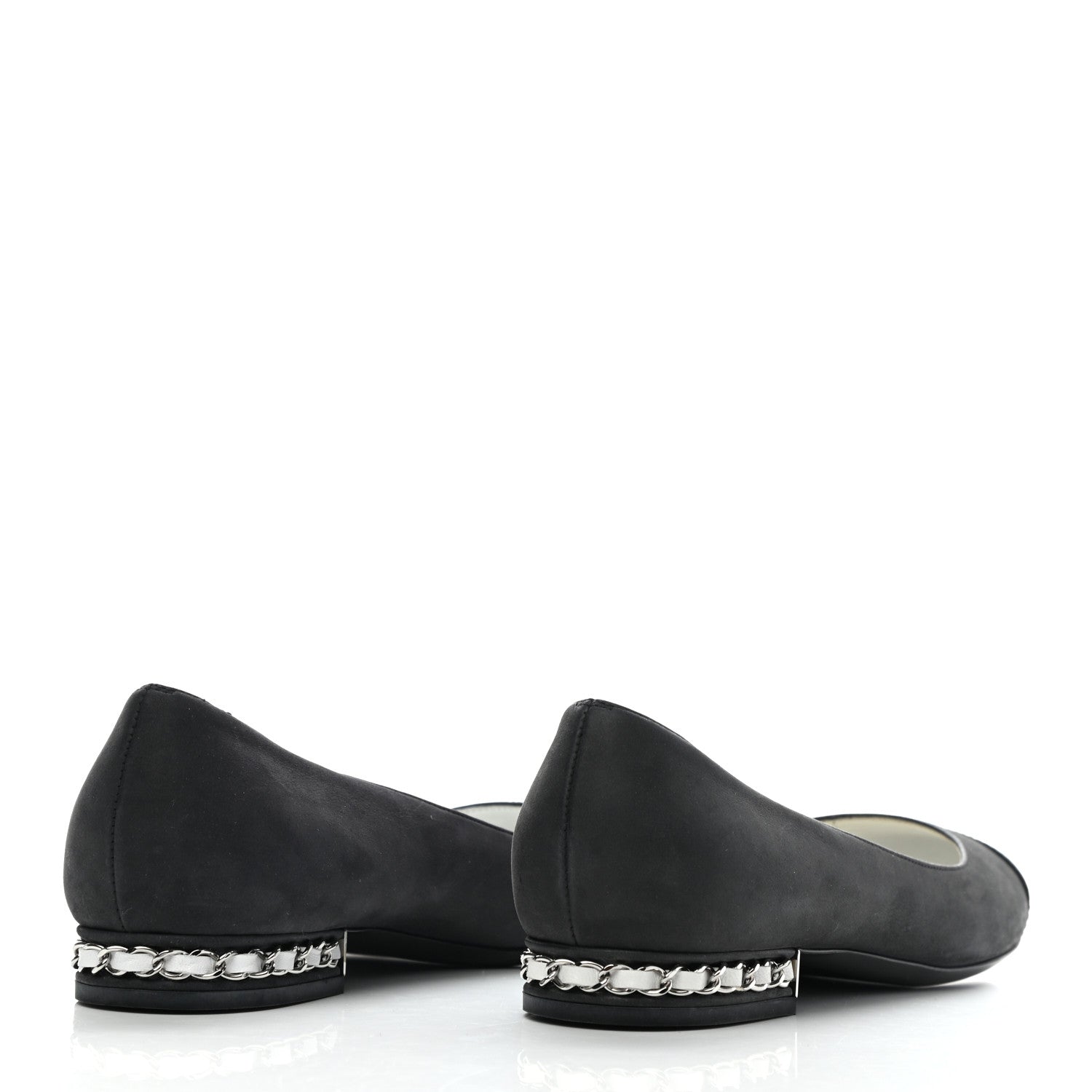 Chanel Nubuck Cap Toe Ballerina Flats 35 Black 4 of 10