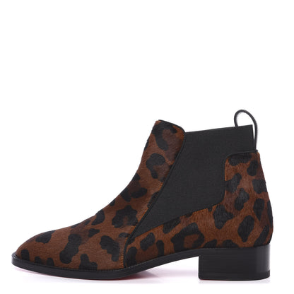Christian Louboutin Calf Hair Leopard Print Marmada Flat Chelsea Boot 36.5 Brown 1 of 6