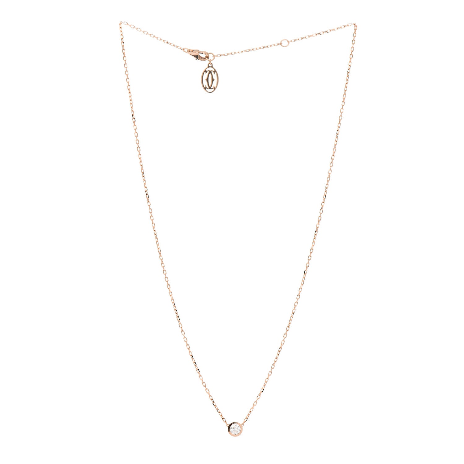 Cartier 18K Pink Gold Diamond LM D'Amour Pendant Necklace 3 of 5