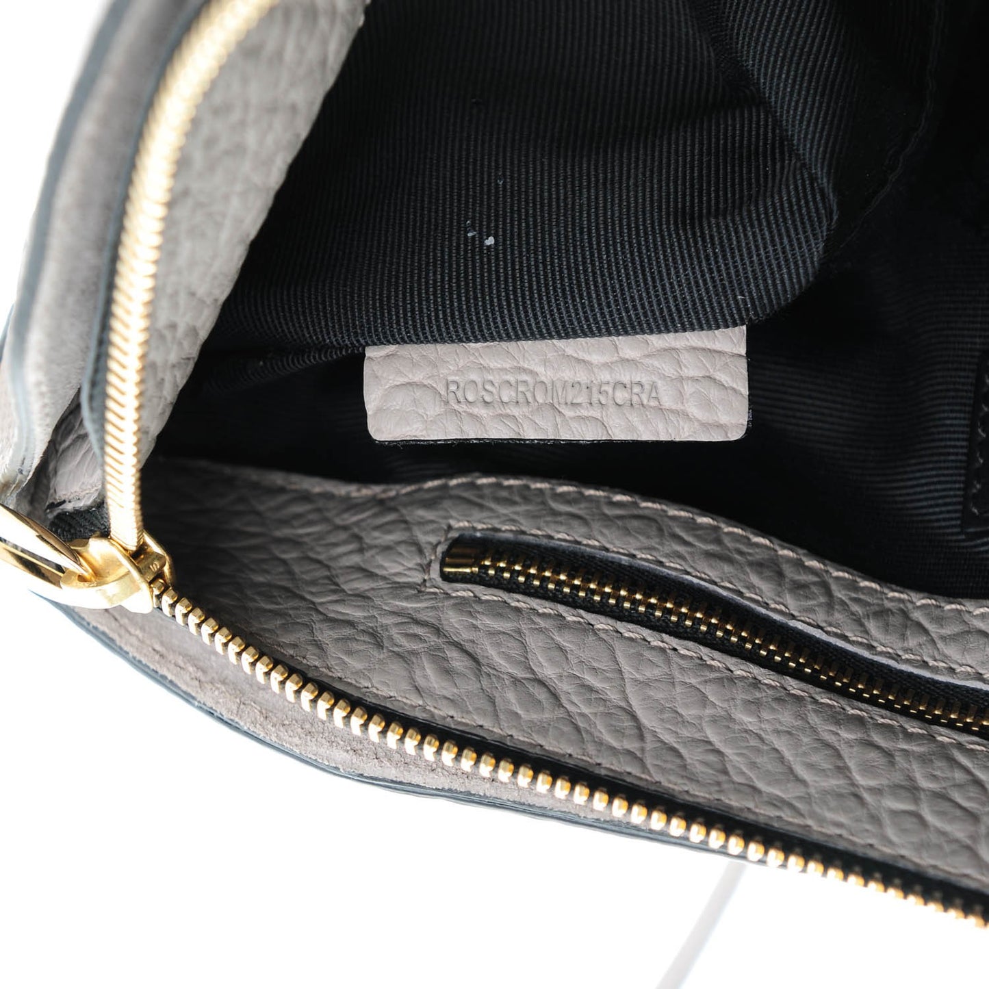 Signature Grain Calfskin Check Embossed Small Chichester Crossbody Clutch Bag Pale Grey
