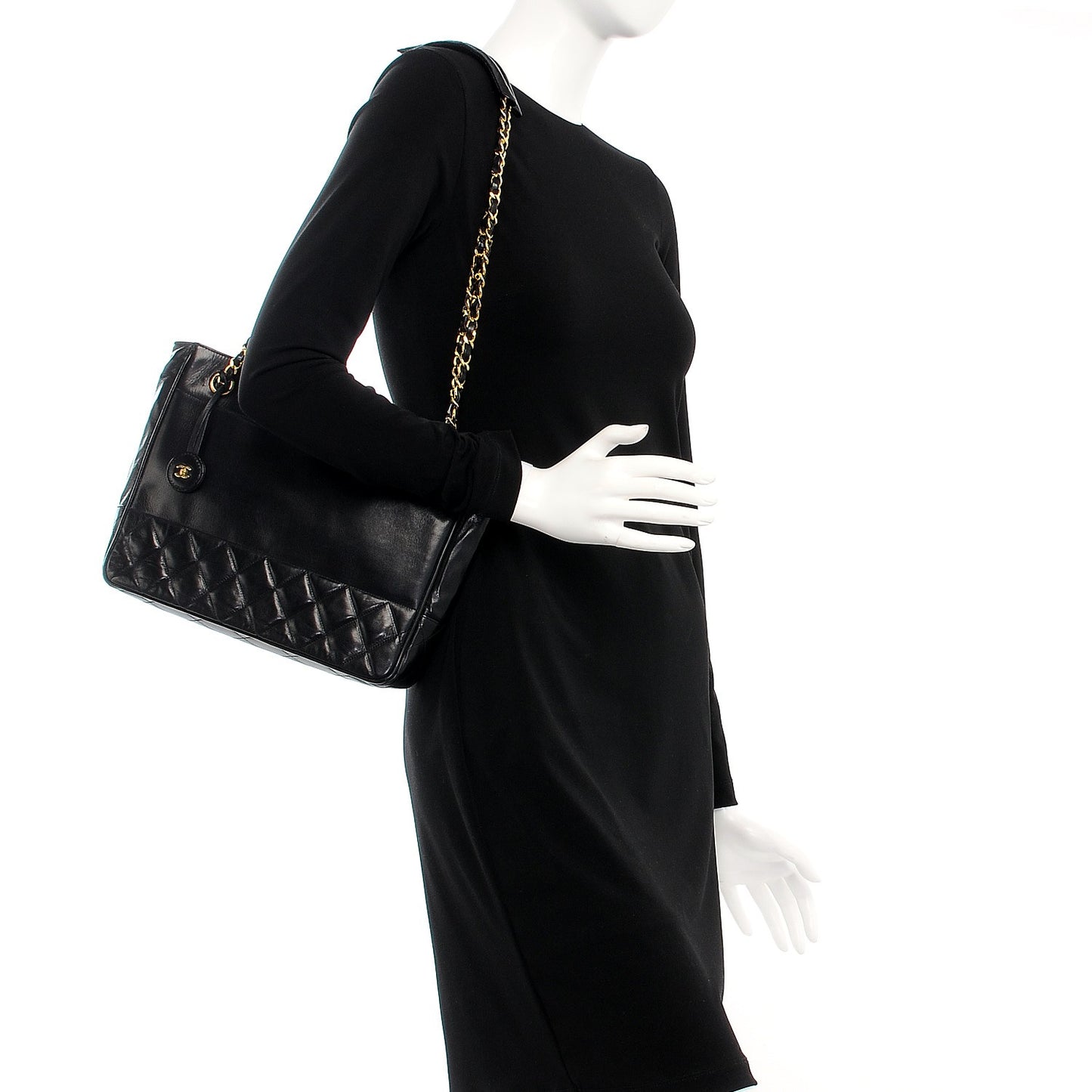 Lambskin Shopping Tote Navy