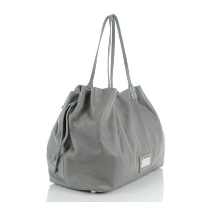 Valentino Garavani Nappa Leather Crystal Rose Glam Tote Gray 3 of 9