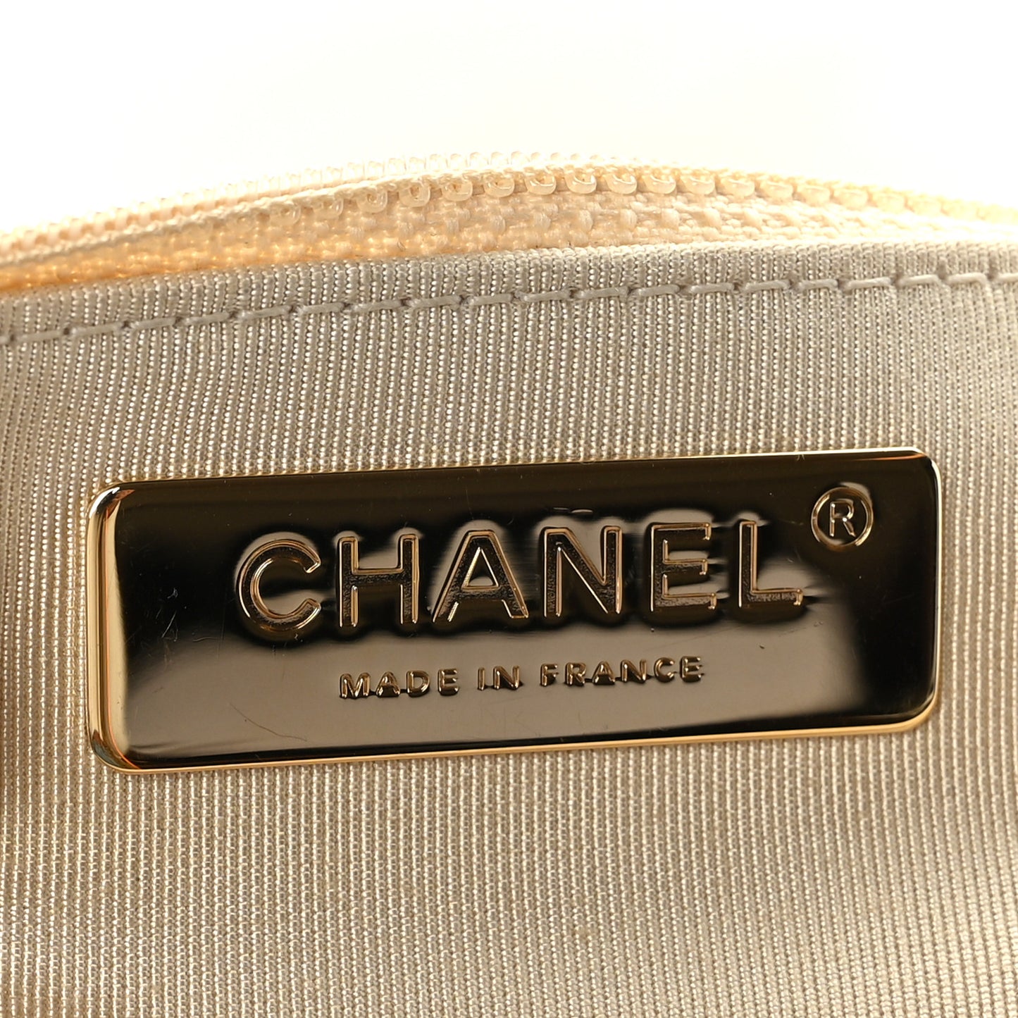 Lambskin Quilted Large Chanel 19 Flap Light Beige