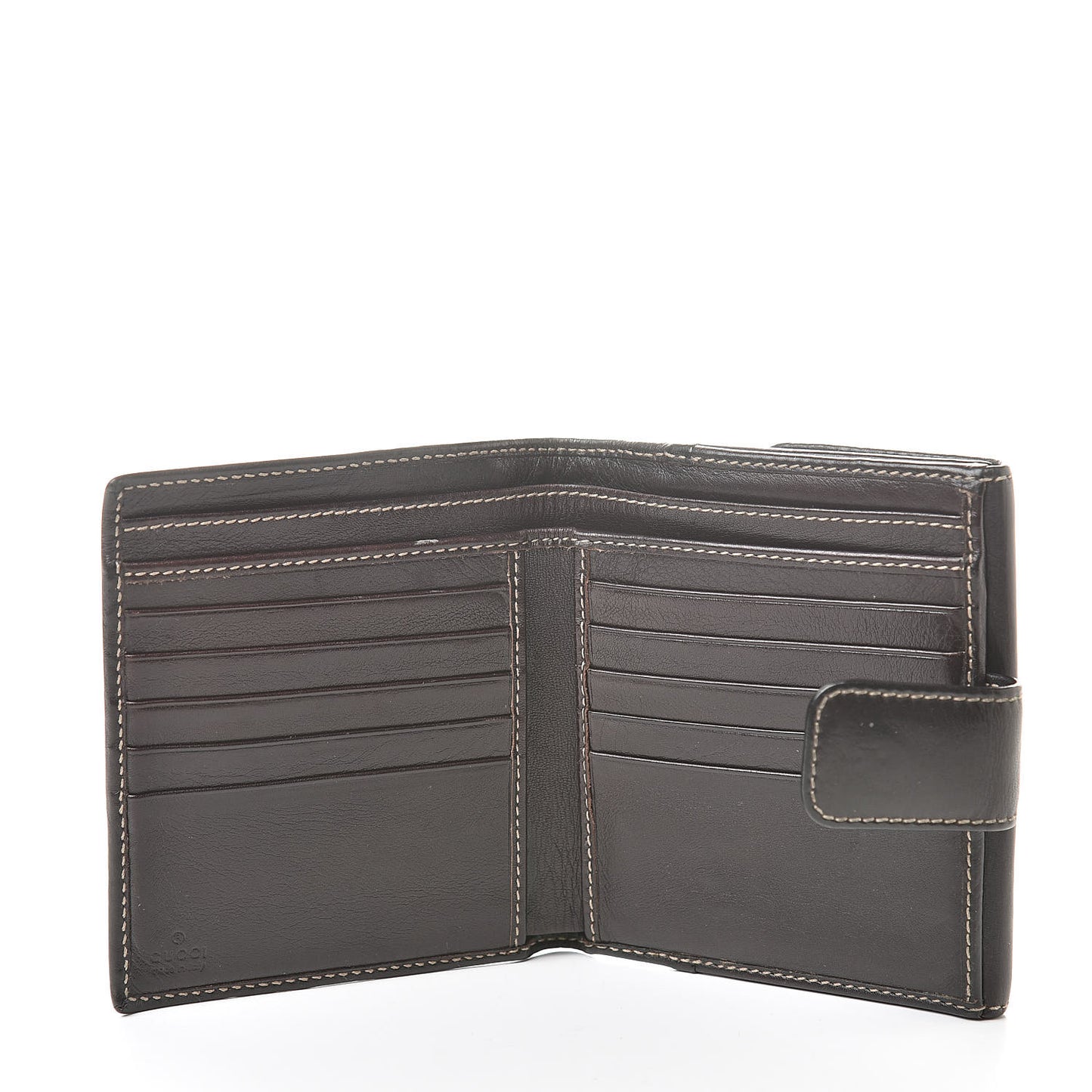 Calfskin Compact Britt Wallet Dark Brown