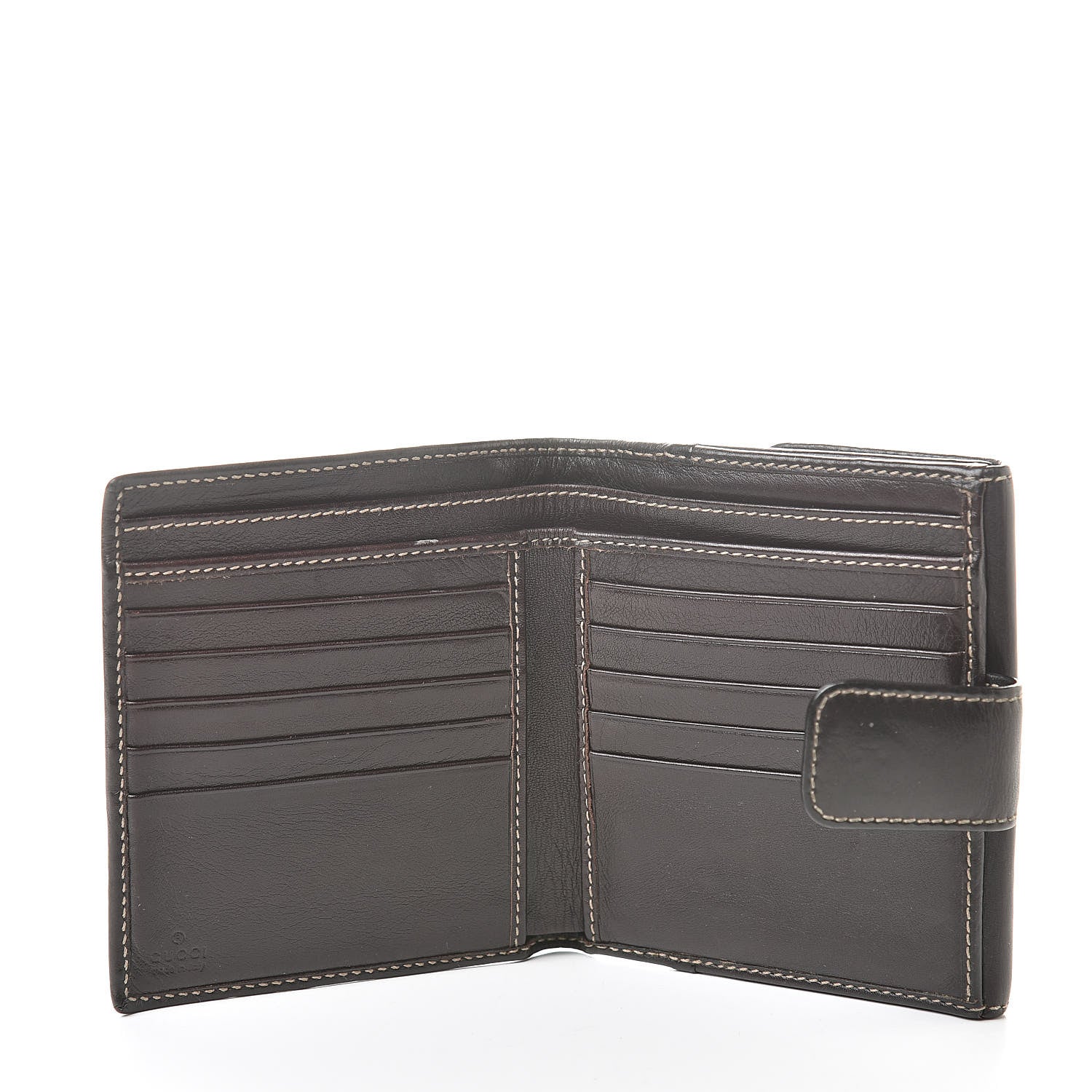 Gucci Calfskin Compact Britt Wallet Dark Brown 5 of 17