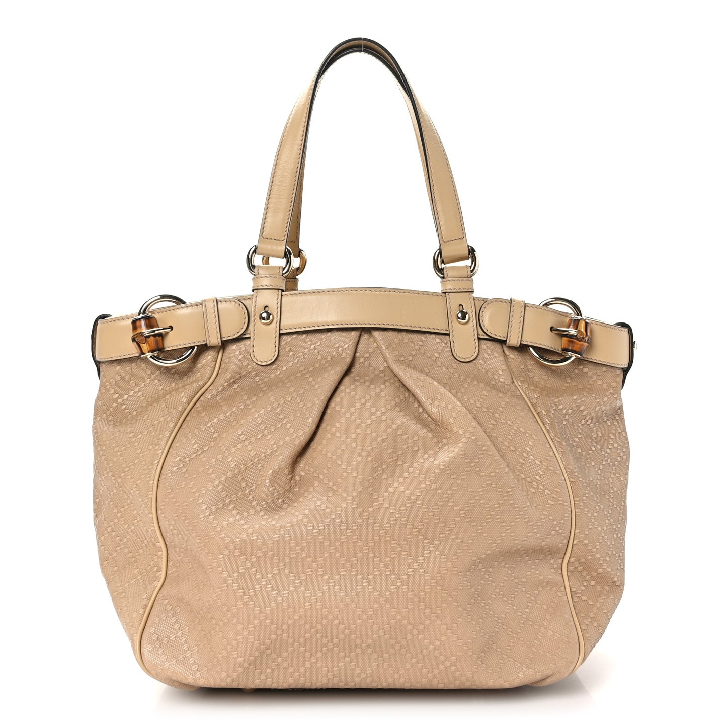 Diamante Medium Bamboo Buckle Tote Beige