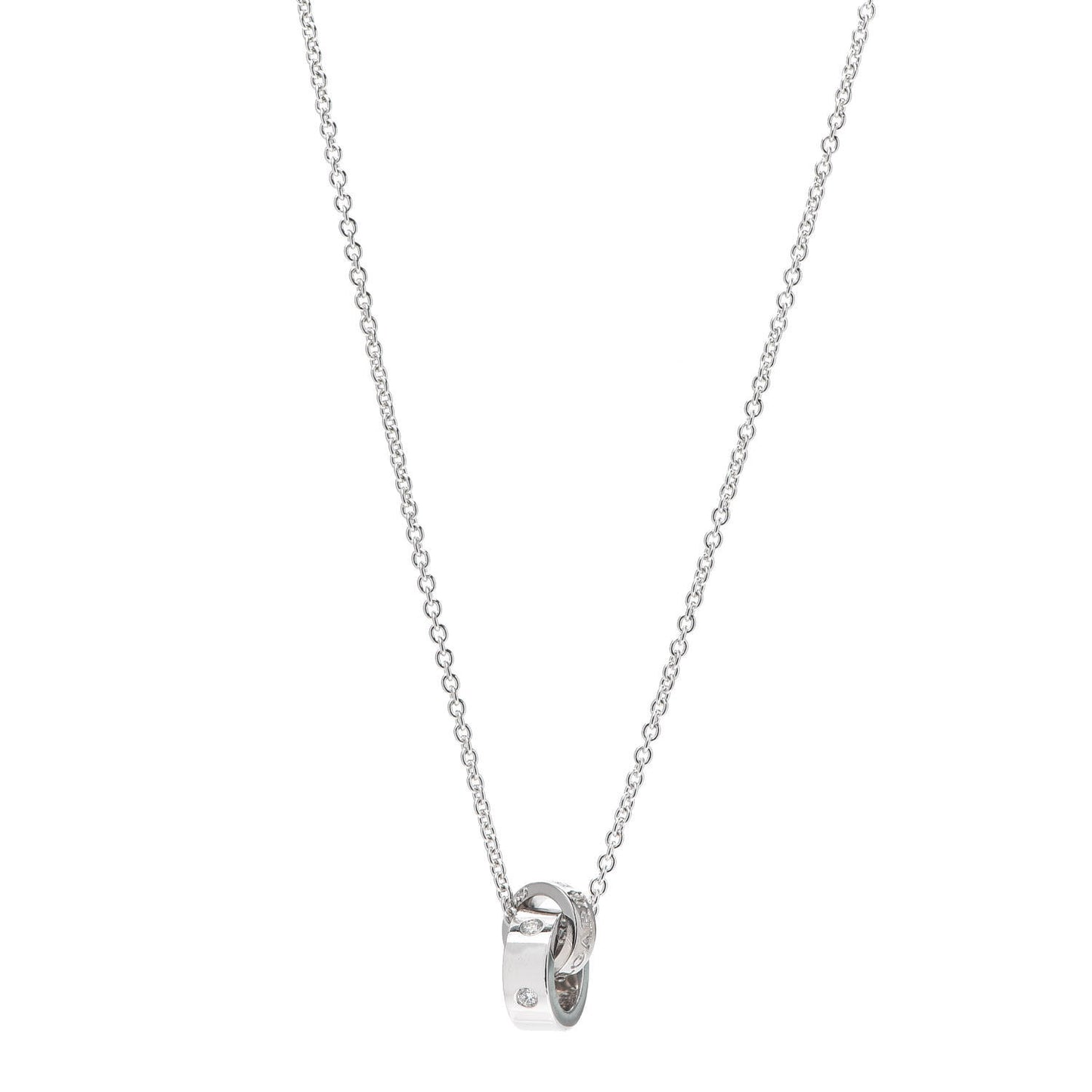 18K White Gold Diamond BVLGARI BVLGARI Link Pendant Necklace