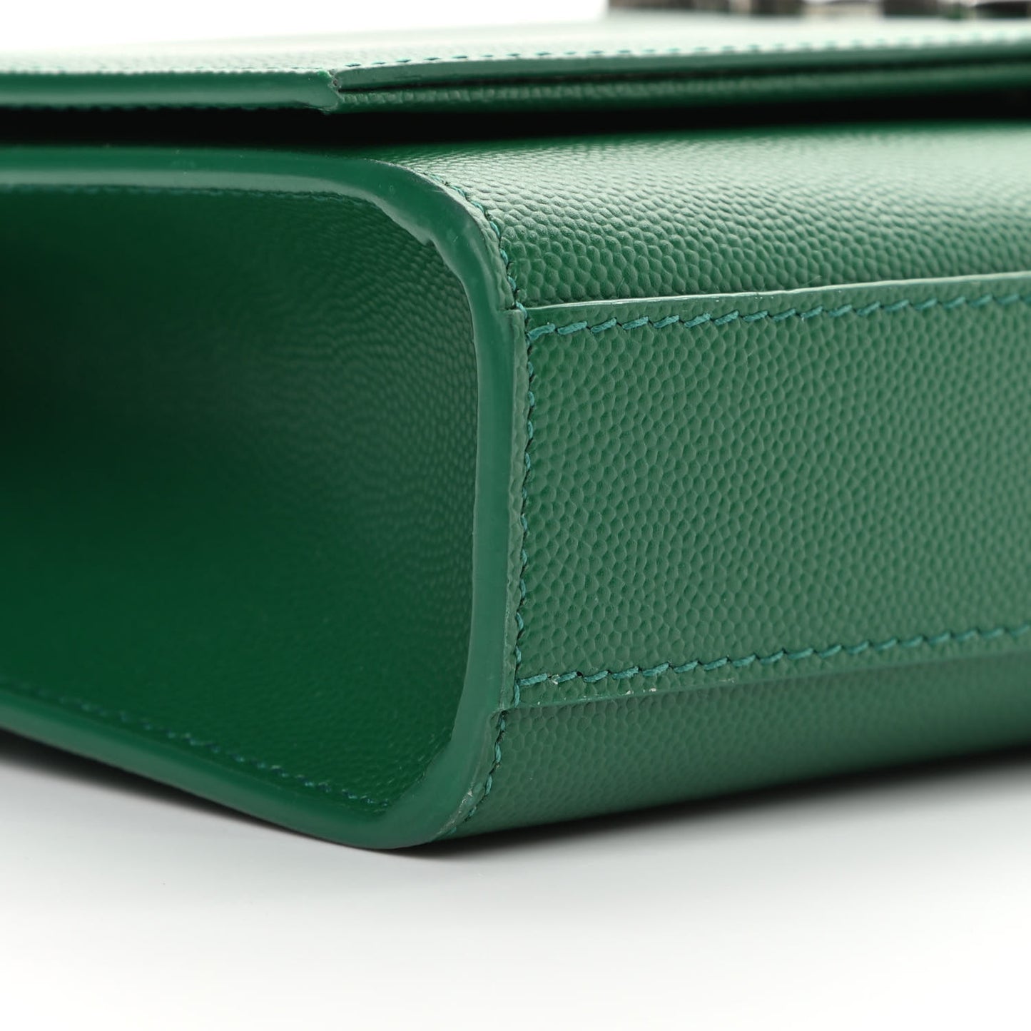 Grain De Poudre Calfskin Medium Classic Monogram Kate Tassel Satchel Green