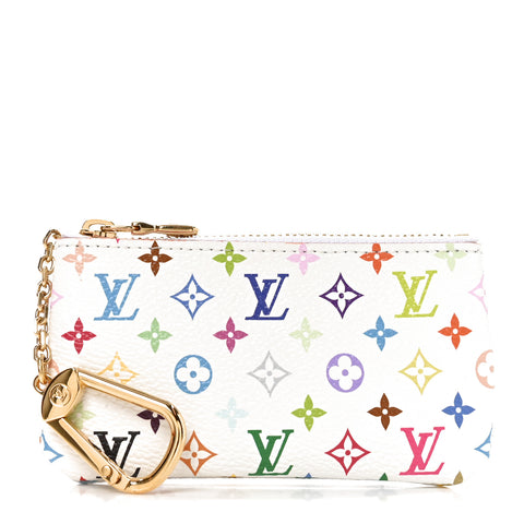 LV X TM Monogram Multicolor Key Pouch White