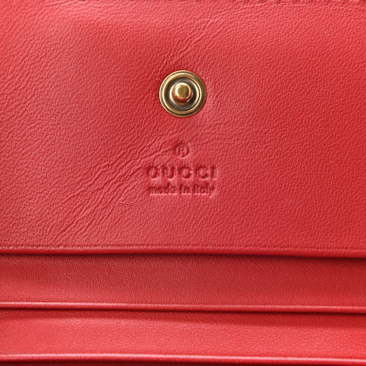 Gucci GG Supreme Monogram Cherry Embellished Card Case Wallet Hibiscus Red 7 of 8