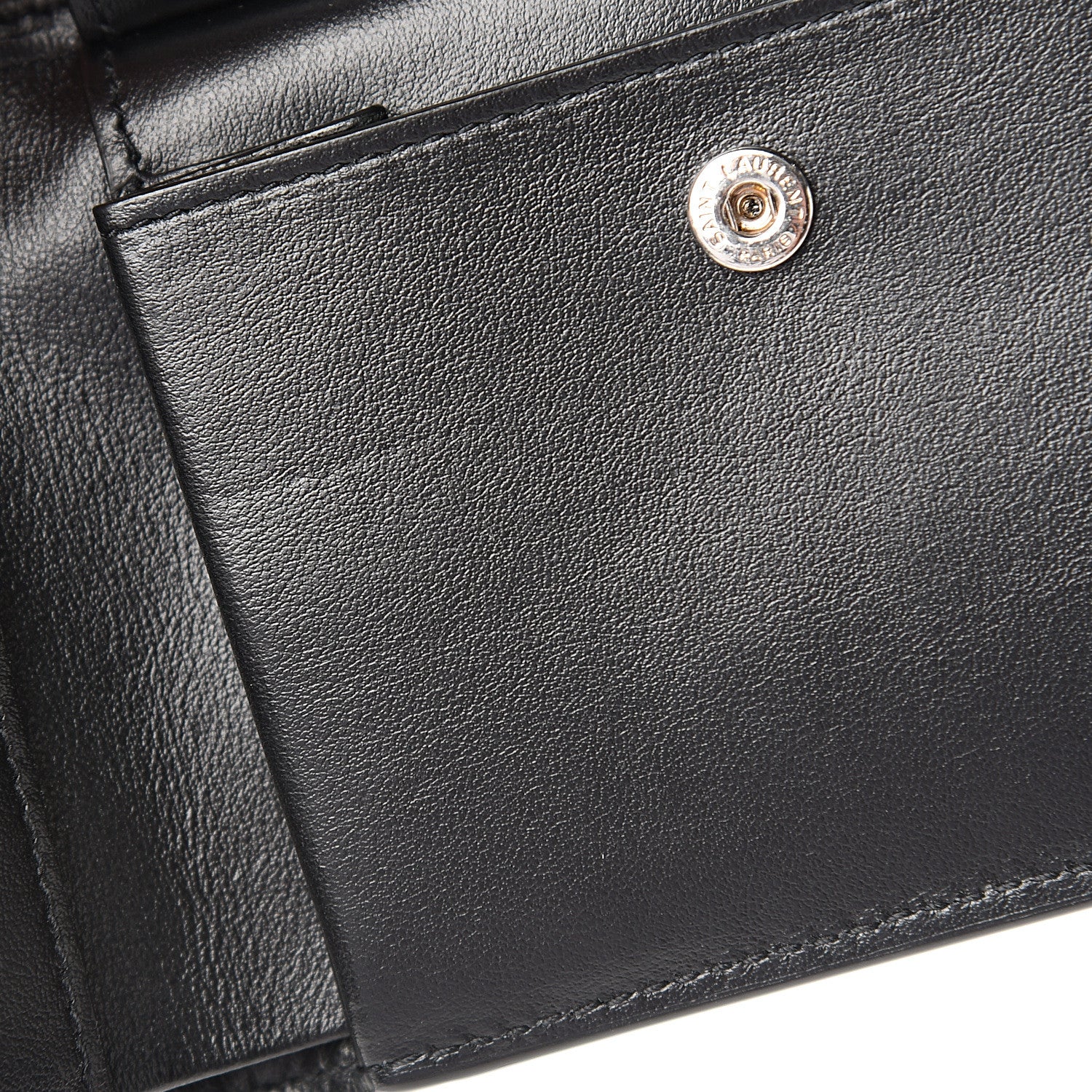 Saint Laurent Calfskin Star Print Bi-Fold Wallet Black 8 of 12